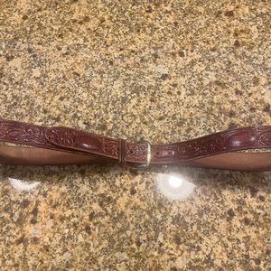 LOOPER VINTAGE MENS TOOLED LEATHER WESTERN BELT SZ 44 BROWN